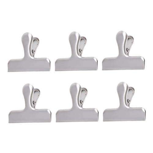 MUELODSIC 6 Stück Teiliges Edelstahl Lebensmittel beutelclips Starke Feder Luftdicht Verschließbar Kratzfest für Küche Büro Gefrierbeutel Snack Gemüseaufbewahrung von MUELODSIC