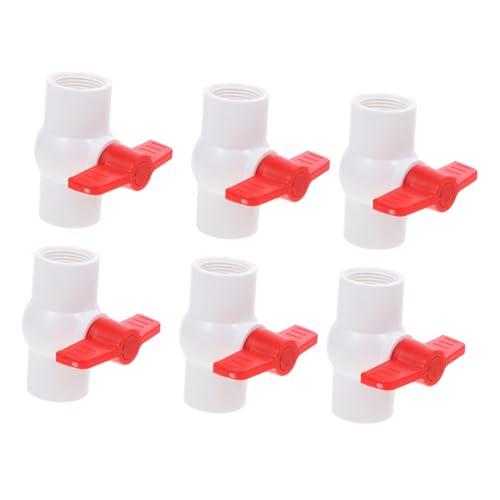 MUELODSIC 6 Stück Teiliges PVC Innengewinde Kugelhahn Robustes Absperrventil Einfach zu Bedienen Schnelle Öffnung und Schließung für Gartenschläuche und Bewässerungssysteme MUELODSIC 6 Stück Teiliges PVC Innengewinde Kugelhahn Robustes Absperrventil Einfach zu Bedienen Schnelle Öffnung und Schließung für Gartenschläuche und Bewässerungssysteme von MUELODSIC