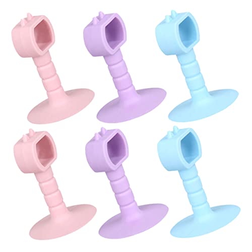 MUELODSIC 6 Stück Teiliges Türstopper aus hochwertigem Elastomer mit farbigen Saugnäpfen stoßschützender Türhalter schadenfreier Schutz für Wand und Tür einfach repositionierbar dekorativ von MUELODSIC