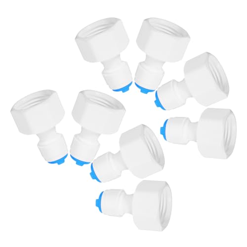 MUELODSIC 8 Stück Teiliges Schnellanschluss Wasserfilter Kunststoffadapter Gerader Rohrverbinder Druckbeständig Einfache Installation Geeignet für Wasserreiniger Zuhause Büro Schule von MUELODSIC