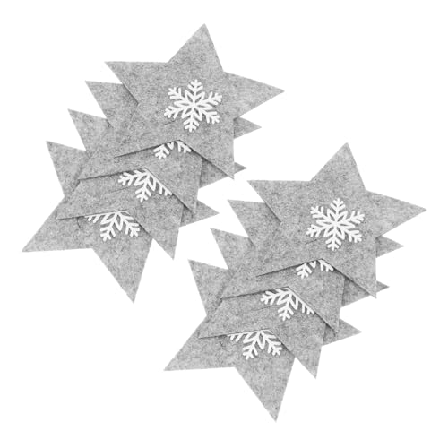 MUELODSIC 8 Stück Teiliges Weihnachts Bestecktaschen aus Fünfzackiger Sternform Festliche Party Deko Schützende Tischdeko Hüllen für Gabeln und Messer für Dinnerpartys von MUELODSIC