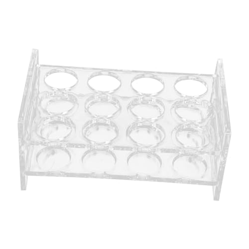 MUELODSIC Acryl Shotglas Halter Transparent Reihig Fach Becherhalter Wiederverwendbar Pflegeleicht für Bar Party Küche Leicht Tragbar Robust und Praktisch von MUELODSIC