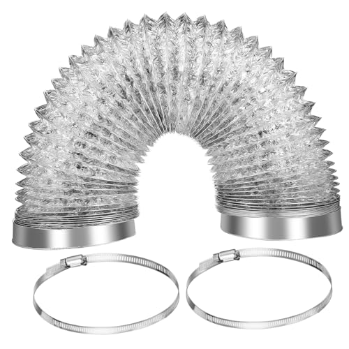 MUELODSIC Aluminiumfolie Abluftschlauch mit Verstellbaren Schlauchklemmen und Klebeband Hitzebeständiger Flexibler Trockner und Küchenentlüftungsschlauch für Herd und Abluftsysteme MUELODSIC Aluminiumfolie Abluftschlauch mit Verstellbaren Schlauchklemmen und Klebeband Hitzebeständiger Flexibler Trockner und Küchenentlüftungsschlauch für Herd und Abluftsysteme von MUELODSIC
