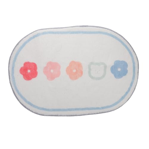 MUELODSIC Anti rutsch Spielmatte Cartoon Teppich für Mädchenzimmer Weiche Gemütliche Bodendekoration mit Niedlichem Blumenbär Design Rutschfester Fußschutz für Kinderzimmer und Schlafzimmer von MUELODSIC