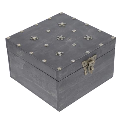 MUELODSIC Antike Holz-aufbewahrungsbox mit Schloss Luftdicht und Korrosionsbeständig Multifunktionaler Schmuck Dokumenten-organizer im Retro-stil für Zuhause von MUELODSIC