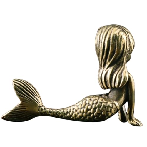 MUELODSIC Antike Messing Meerjungfrau Figur Vintage Skulptur Retro Dekoration Desktop Ornament für Wohnzimmer Büro Regal MUELODSIC Antike Messing Meerjungfrau Figur Vintage Skulptur Retro Dekoration Desktop Ornament für Wohnzimmer Büro Regal von MUELODSIC