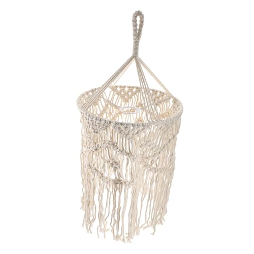 MUELODSIC Boho Makramee Lampenschirm Handgewebt Baumwolle Wandleuchte Lampenschirm Ersatz Für Pendelleuchte Wohnzimmer Schlafzimmer Dekoration von MUELODSIC