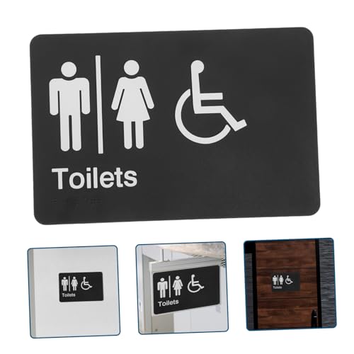 MUELODSIC Braille Toilettenschild All Gender Wc Türschild mit Richtungspfeil Blindenhinweis aus Robustem Abs Material für Innen Außen Öffentliche Toiletten von MUELODSIC