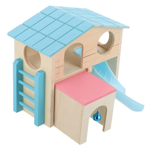 MUELODSIC Buntes Hamsterhaus aus Holz mit Rutsche und Kletterleiter Langlebiges Haustier für Zwerghamster Mäuse und Kleine Nager Sicheres Versteck und Beschäftigungsspielzeug MUELODSIC Buntes Hamsterhaus aus Holz mit Rutsche und Kletterleiter Langlebiges Haustier für Zwerghamster Mäuse und Kleine Nager Sicheres Versteck und Beschäftigungsspielzeug von MUELODSIC