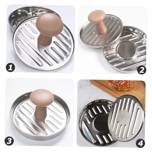 MUELODSIC Burgerpresse aus Edelstahl Runde Patty Presse mit Antihaft oberfläche Schneller Patty Former für Gleichmäßige Burger Küchenhelfer zum Einfachen Formen von Fleisch und Gemüse von MUELODSIC