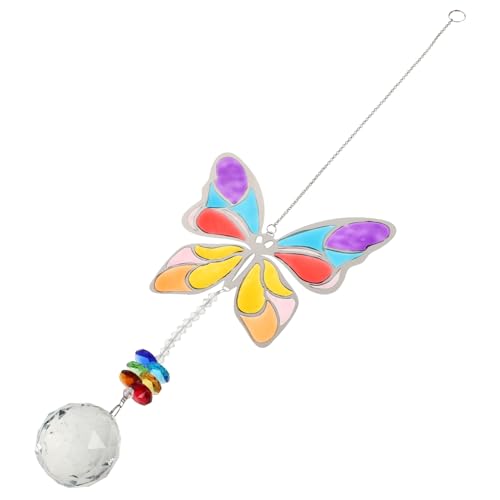 MUELODSIC Butterfly Crystal Dekorativer Hängend Für Fenster Und Garten Kreatives Design Aus Hochwertigem Kristall Leicht Und Wetterfest Für Lichtspiele Und Stimmungsvolle Home-deko von MUELODSIC