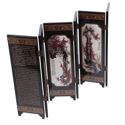 MUELODSIC Chinesischer Mini Paravent Holz Raumteiler Dekoratives Antikes Bildschirmornament Wohnraumdekoration Wohnzimmer Schlafzimmer Tischdekoration MUELODSIC Chinesischer Mini Paravent Holz Raumteiler Dekoratives Antikes Bildschirmornament Wohnraumdekoration Wohnzimmer Schlafzimmer Tischdekoration von MUELODSIC