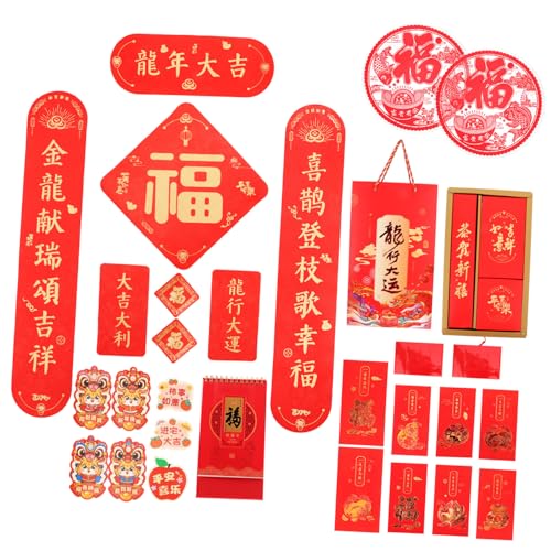 MUELODSIC Chinesisches Neujahrs-dekor Dragon Jahr Couplet Geschenkset mit Magnetisch Seidenoptik Kalender Langlebiges Frühlingsfest Türdekor für Zuhause und Feierlichkeiten MUELODSIC Chinesisches Neujahrs-dekor Dragon Jahr Couplet Geschenkset mit Magnetisch Seidenoptik Kalender Langlebiges Frühlingsfest Türdekor für Zuhause und Feierlichkeiten von MUELODSIC