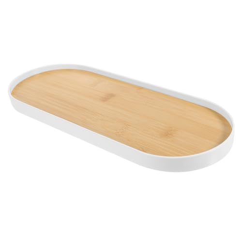 MUELODSIC Desktop Organizing Tray Weiß Multifunktionales Kosmetik und Schmucktablett mit Elegantem Design Robust und Verschleißfest als Badezimmer und Wohnzimmertisch Organizer von MUELODSIC