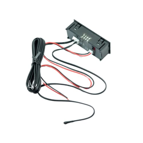 MUELODSIC Digitales Auto thermometer mit Uhr Duale Innen Außentemperaturanzeige Ultradünnes modul in Blau Selbstklebend Geeignet für Fahrzeug Aquarium Outdoor und Klimaanlage von MUELODSIC