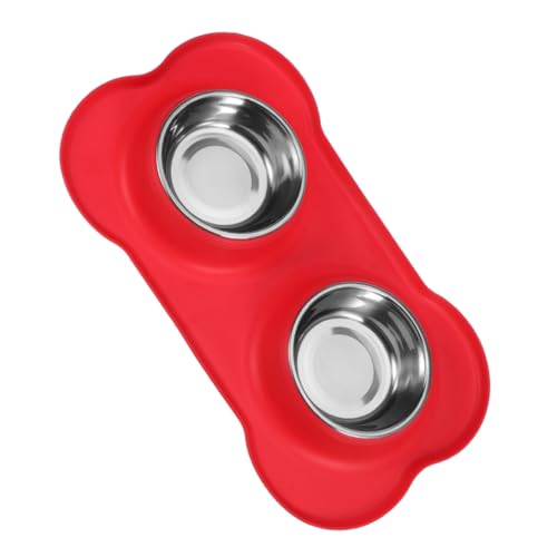 MUELODSIC Doppel Futternapf aus mit Rutschfester Silikonmatte Auslaufsicheres Fressnäpfe für Hunde und Katzen Premium Futter und Wassernapf Rot MUELODSIC Doppel Futternapf aus mit Rutschfester Silikonmatte Auslaufsicheres Fressnäpfe für Hunde und Katzen Premium Futter und Wassernapf Rot von MUELODSIC