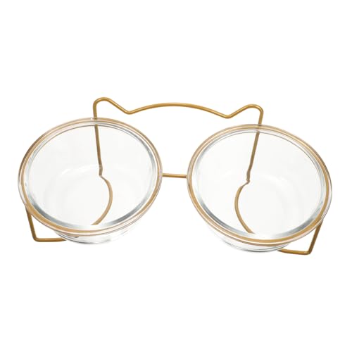 MUELODSIC Doppel Futternapf für Katzen und Hunde mit Abnehmbarem Metallgestell Weiß Lackiert Hygienisch Trennbare Futterschalen rutschfeste Futterstation für Sauberes Füttern Modernes von MUELODSIC