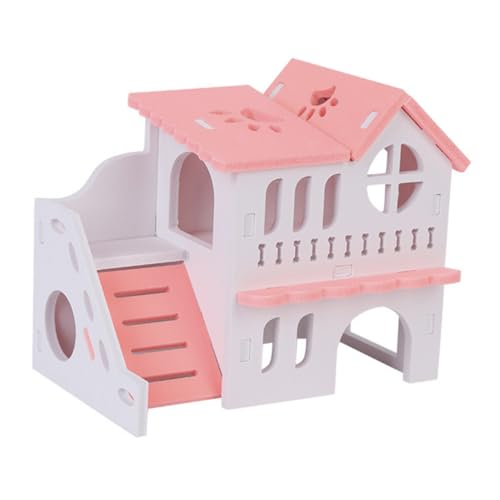 MUELODSIC Doppelstöckiges Hamsterhaus aus Holz mit Versteckfunktion Spielhaus für Kleine Nagetiere Wie Hamster und Mäuse Geeignet als Rückzugsort und Spielplatz DIY Bemalbar Robust und MUELODSIC Doppelstöckiges Hamsterhaus aus Holz mit Versteckfunktion Spielhaus für Kleine Nagetiere Wie Hamster und Mäuse Geeignet als Rückzugsort und Spielplatz DIY Bemalbar Robust und von MUELODSIC