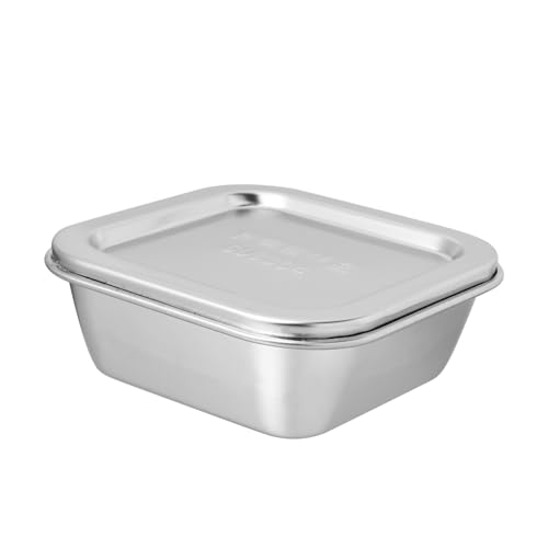 MUELODSIC Edelstahl Butterdose Quadratisch Material Frischhaltedose mit Deckel Butter Crisper für Längere Frische Bpa frei Geruchsneutral Küchenaufbewahrung von MUELODSIC
