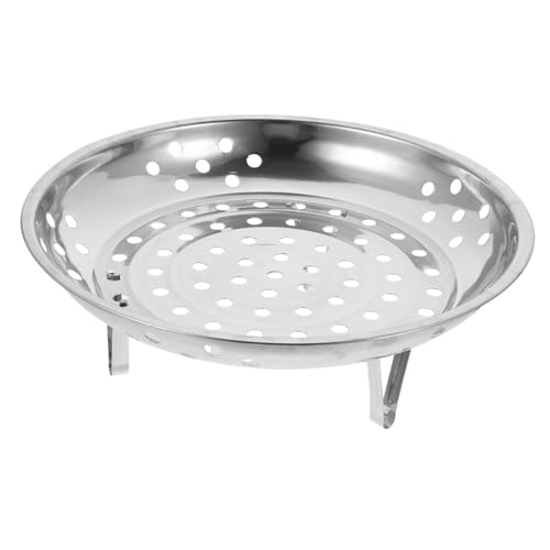 MUELODSIC Edelstahl Dämpfkorb mit Füßen Praktisches Dampfgarer Tablett für Gemüse Meeresfrüchte Knödel Einsetzbar als Steamer Basket Insert für Töpfe und Backofen von MUELODSIC