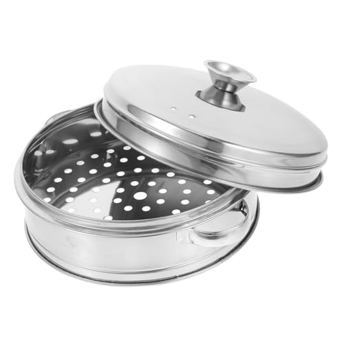 MUELODSIC Edelstahl Dampfkorb mit Deckel Dicker Gemüse und Fleisch Dämpfeinsatz Runder Dampfeinsatz für Dim Sum Meeresfrüchte für Wok und Pfanne Gleichmäßige Dampflöcher Vielseitiger MUELODSIC Edelstahl Dampfkorb mit Deckel Dicker Gemüse und Fleisch Dämpfeinsatz Runder Dampfeinsatz für Dim Sum Meeresfrüchte für Wok und Pfanne Gleichmäßige Dampflöcher Vielseitiger von MUELODSIC