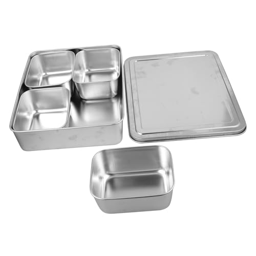 MUELODSIC Edelstahl Gewürzbox mit Fächern und Deckel Langlebiger Snack und Condiment Behälter Rostfrei Leicht und Praktisch für Partys Küche und Buffet Wiederverwendbar und Kompakt MUELODSIC Edelstahl Gewürzbox mit Fächern und Deckel Langlebiger Snack und Condiment Behälter Rostfrei Leicht und Praktisch für Partys Küche und Buffet Wiederverwendbar und Kompakt von MUELODSIC
