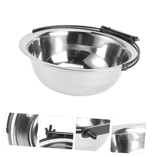 MUELODSIC Edelstahl Hundenapf Abnehmbarer Auslaufsicherer Futternapf für Hundekäfig rutschfest und Leicht zu Reinigen Praktische Futter Wasserschale für Welpen und Katzen von MUELODSIC