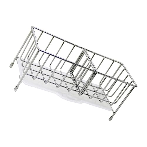 MUELODSIC Edelstahl Küchenspüle Schwammhalter mit Abnehmbarem Abtropfkorb Rostfrei Glatte Oberfläche Multifunktional für Spüle Organizer und Reinigungsutensilien Platzsparend Langlebig von MUELODSIC