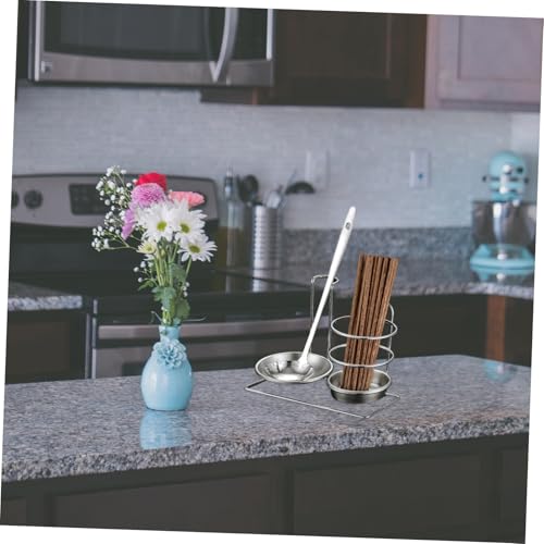 MUELODSIC Edelstahl Löffelhalter für Suppenkelle und Hot Pot Rostfrei Praktisch zur Küchenorganisation Multifunktionaler Besteckständer für Saubere Ordentliche Kochutensilienaufbewahrung von MUELODSIC