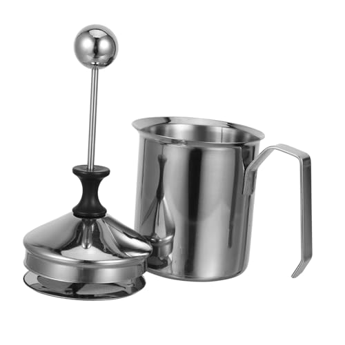 MUELODSIC Edelstahl Milchaufschäumer Manuell Milchkännchen Frothing Pitcher Cremiger Milchschaum Für Kaffee Latte Cappuccino Zuhause Küchenwerkzeug von MUELODSIC