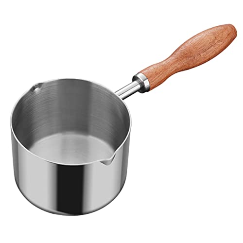 MUELODSIC Edelstahl Mini Saucepan mit Langem Griff Kleiner Kochtopf für Eierkochen Induktionsgeeignet Hitzebeständig Platzsparend Vielseitiger Milchtopf für Haushalt und Küche von MUELODSIC