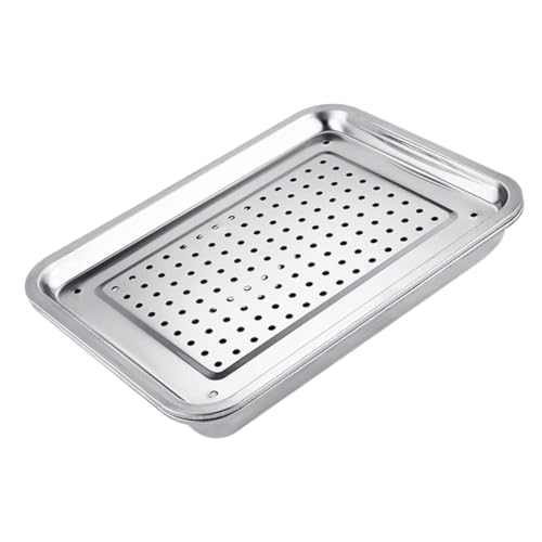 MUELODSIC Edelstahl Teetablett Japanischer Stil Hohl Design Teetassen Tablett für Zuhause Teestube Geeignet Langlebig Leicht zu Reinigen und Vielseitig Einsetzbar von MUELODSIC
