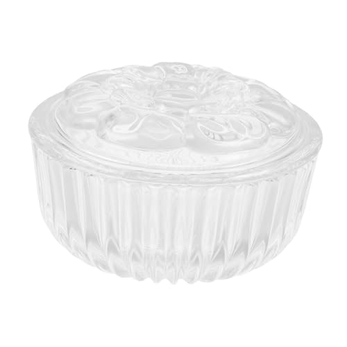 MUELODSIC Europäischer Glasspeichertank Dekorative Bonbonschale Bedeckte Keksdose Glaskanister Mit Deckel Lebensmittelpraxis Glasgefäß Mit Deckel Bonbonglas Aus Kristallglas Transparent von MUELODSIC