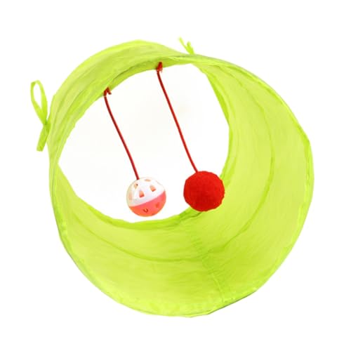 MUELODSIC Faltbarer Katzentunnel mit Fluoreszierendem Grün Interaktives Kätzchen Mehr Bewegung Gemütliches Katzennest und Spielerische Beschäftigung gegen Langeweile von MUELODSIC