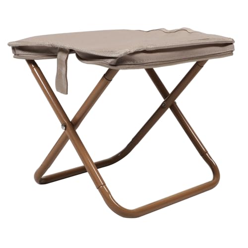 MUELODSIC Faltbarer Klapphocker Campingstuhl aus Robustem Oxford Material Leichter Tragbarer Sitzhocker mit Stilvoller Khaki Tragetasche für Outdoor Angeln Wandern Picknick BBQ von MUELODSIC