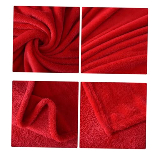 MUELODSIC Flanell Fleecedecke Extra Warm Kuschelig Rot Vielseitige Winterdecke für Camping Reisen und Sofa Leichte Dicke Überwurfdecke für Einzelbett und Zuhause von MUELODSIC