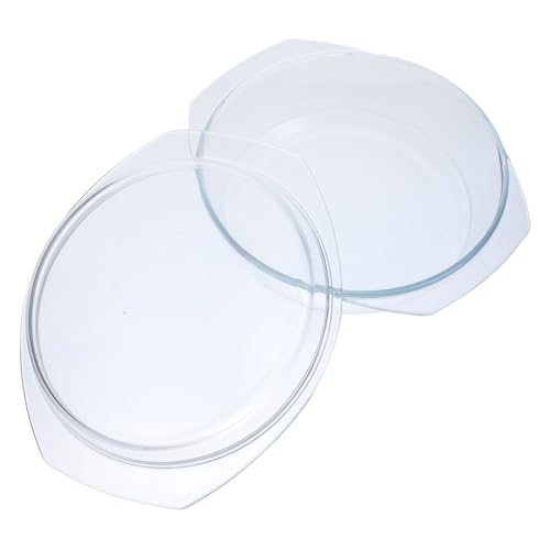 MUELODSIC Glas Auflaufform Rund mit Deckel und Griffen Hitzebeständig Mikrowellengeeignet Vielseitig für Küche und Servieren Geeignet von MUELODSIC