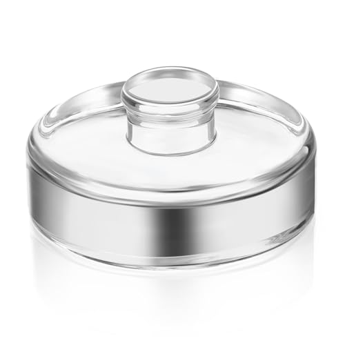 MUELODSIC Glas Gärgewicht für Weithals Einmachgläser Schwerer Glasdeckel mit Griff Rundes Fermentiergewicht Geeignet für Sauerkraut und Kimchi Robustes Glas Passform von MUELODSIC