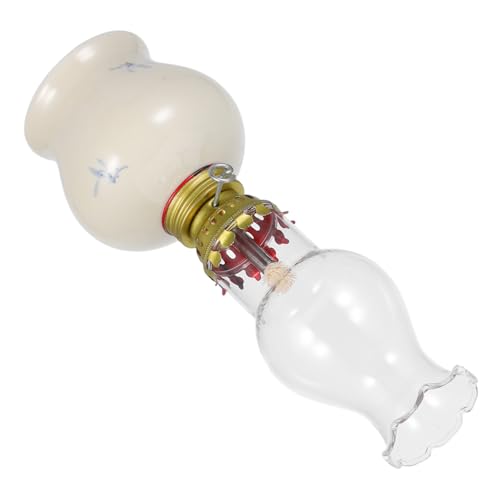 MUELODSIC Glas Petroleumlampe Vintage Rustikal Innenbeleuchtung Notfalldekor Windlicht Mit Kamin Petroleumlampenlaterne Klare Petroleumlampe Kleine Öllampe Ersatz Für Öllampenkugel Keramik von MUELODSIC