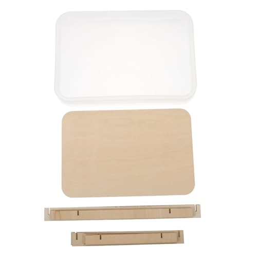 MUELODSIC Großes Quadratisches Silikon tablett form mit Praktischem Holzständer Langlebig Lebensmittelecht für DIY Aufbewahrung und Kreative Bastelprojekte zu Hause und Schule von MUELODSIC