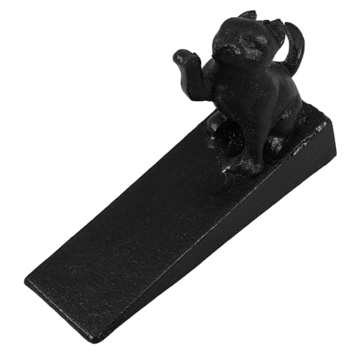 MUELODSIC Gusseisen Türkeil Katze Vintage Design Dekorativer Türstopper Windschutz Schwerer Tür Bodenhalter für Haus und Garten Stabiler Türpuffer mit Rutschfester Haftung von MUELODSIC
