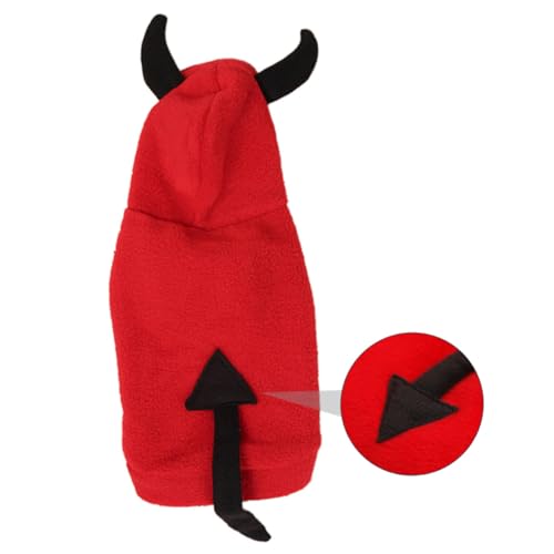 MUELODSIC Halloween Haustierkostüm Teufel Outfit Polar Fleece Warm Hund Katze Kostüm für Herbst Winter Haustier Verkleidung und Party Kleidung MUELODSIC Halloween Haustierkostüm Teufel Outfit Polar Fleece Warm Hund Katze Kostüm für Herbst Winter Haustier Verkleidung und Party Kleidung von MUELODSIC
