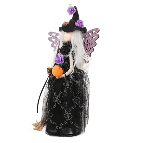MUELODSIC Halloween Hexenpuppe mit Besen und Netzrock Violette Silikonkostüm Dekoration für Tisch und Baum Stabile Basis Vielseitig für Party Wohnraum und Bürodekoration Langlebiges MUELODSIC Halloween Hexenpuppe mit Besen und Netzrock Violette Silikonkostüm Dekoration für Tisch und Baum Stabile Basis Vielseitig für Party Wohnraum und Bürodekoration Langlebiges von MUELODSIC