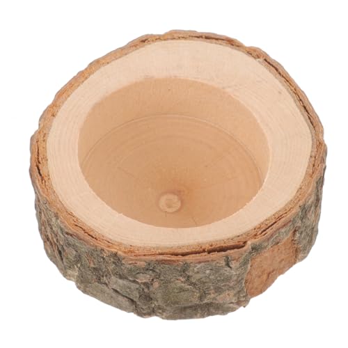 MUELODSIC Handgefertigter Holznapf für Hamster und Kleintiere Großer Futterbehälter aus Massivem Holz Geeignet für Meerschweinchen Kaninchen und Eichhörnchen Robustes Schälchen für von MUELODSIC