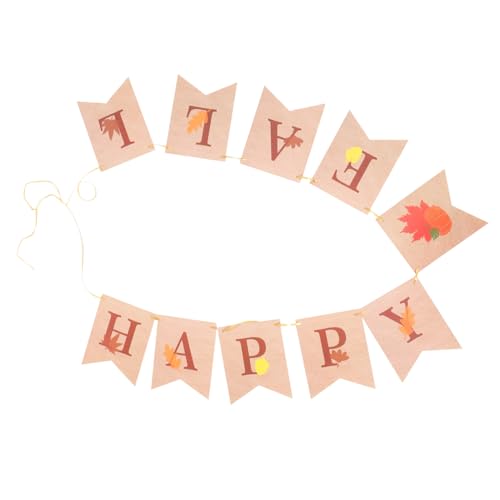 MUELODSIC Happy Fall Banner Ahornblatt Motiv Langlebig Teilig Fertige Herbst Dekoration für Thanksgiving Party Rustikale Girlande für Drinnen und Draußen MUELODSIC Happy Fall Banner Ahornblatt Motiv Langlebig Teilig Fertige Herbst Dekoration für Thanksgiving Party Rustikale Girlande für Drinnen und Draußen von MUELODSIC