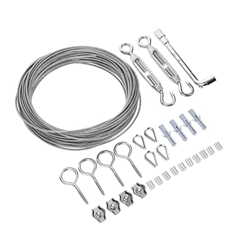 MUELODSIC Heavy duty Edelstahl Stahlseil mit Spannschloss Rostfrei und Korrosionsbeständig Glatte Oberfläche für Sichere Handhabung für Outdoor beleuchtung Geländer und Wäscheleine von MUELODSIC