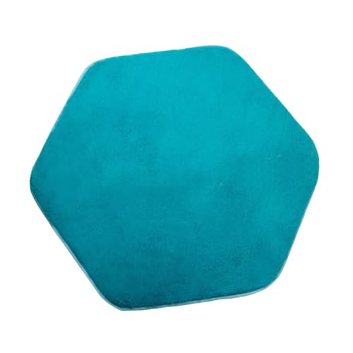 MUELODSIC Hexagon Spielteppich für Kinderzimmer Weiche Blaue Samtmatte für Prinzessinnen Spielzelte Rutschfester Kinderteppich für Spielbereich Dekorativer Bodenläufer für Mädchenzimmer von MUELODSIC