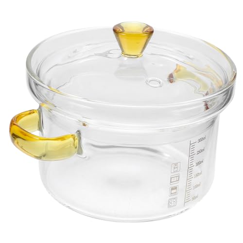 MUELODSIC Hitzebeständige Glas Schüssel mit Deckel Dampfgar und Schmortopf für Babynahrung Klare Glas Schale für Eierspeisen und Vogelnest Temperaturbeständig und Langlebig MUELODSIC Hitzebeständige Glas Schüssel mit Deckel Dampfgar und Schmortopf für Babynahrung Klare Glas Schale für Eierspeisen und Vogelnest Temperaturbeständig und Langlebig von MUELODSIC