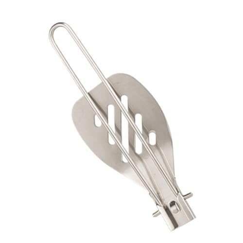 MUELODSIC Hitzebeständiger Edelstahl Pfannenwender Schwerer Wok Spachtel mit Breiter Schaufel Klappbar und Tragbar für Steak Braten Camping Restaurant und Heimküche von MUELODSIC