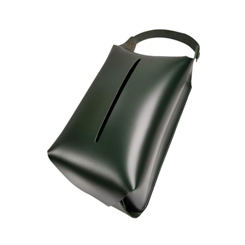 MUELODSIC Hochwertiger Kunstleder Taschentuchspender in Militärgrün Wasser Schmutzabweisend Kompakte Serviettenbox für Auto Wohnzimmer Bad Praktische Aufbewahrung und Einfache Nachfüllung von MUELODSIC